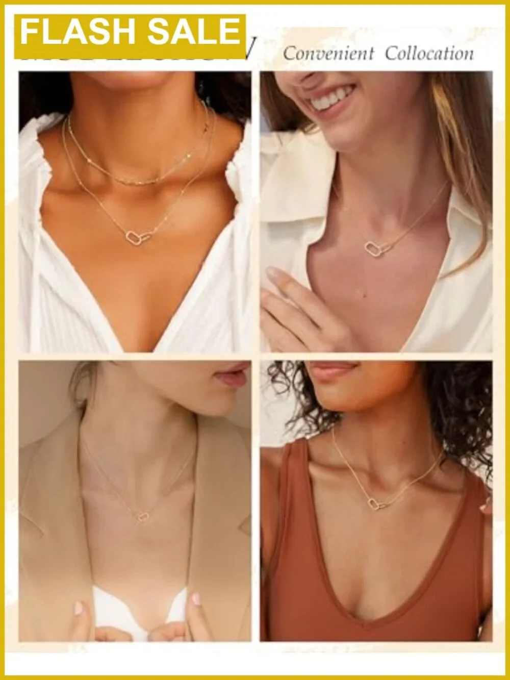 14k Gold Plated Paperclip Necklace with Lobster Clasp and 2.4 Inch Extension